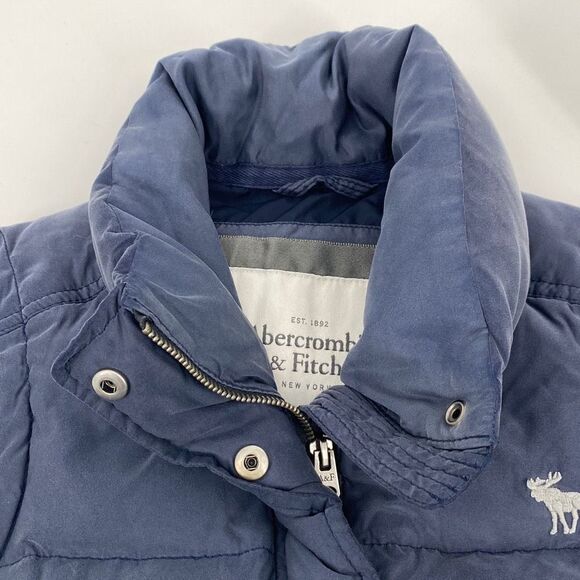 Abercrombie & Fitch Women's Down Filled Puffer‎ Vest Blue M Y2K - Picture 2 of 13